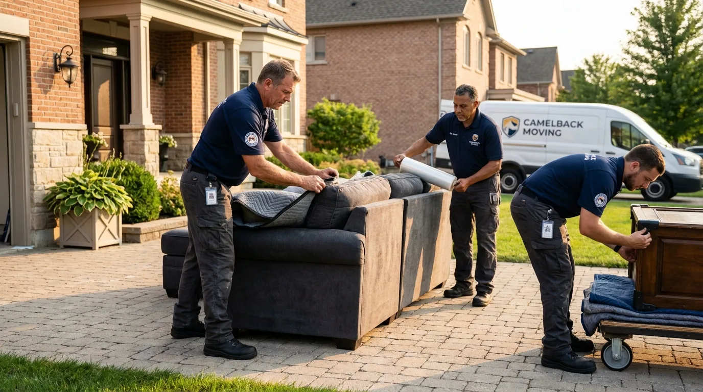 Large estate moving crew wrapping furniture in Monticello, KY