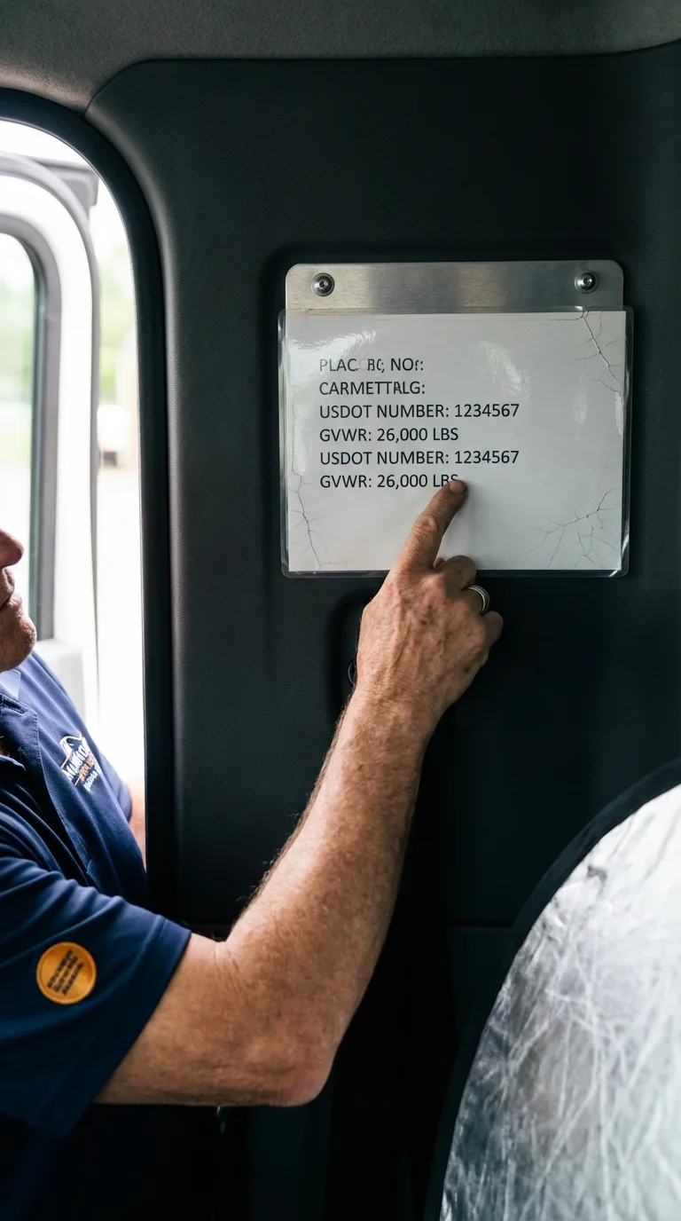 USDOT licensing placard verification in Monticello